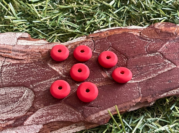 Lot de 20 Perles en Cinabre rondelle rouge