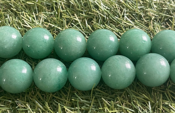 Perles naturelles en Aventurine en 18 mm (lot de 5 perles)