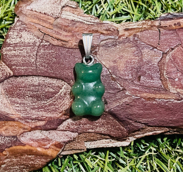 Pendentif en Aventurine en forme de bonbon nounours