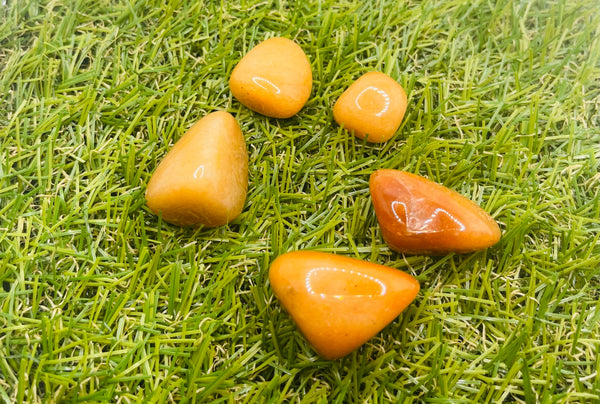 Lot de 3 pierres roulées naturelles en Aventurine orange