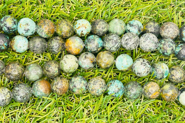 Perles naturelles en Turquoise Africaine en 10 mm