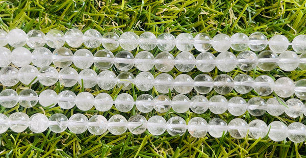 Perles naturelles en Cristal de Roche en 6 mm