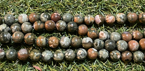 Perles naturelles en Rhyolite en 8 mm