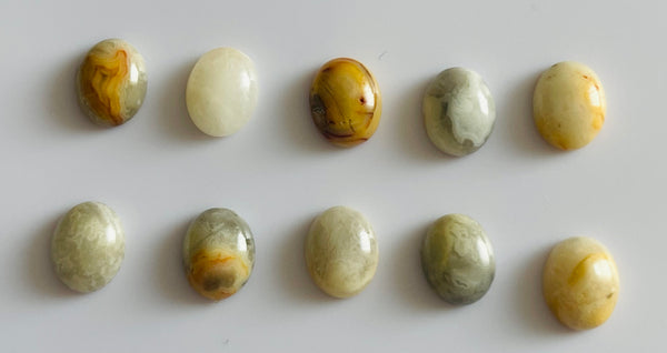 Lot de 10 Agates Crazy Lace cabochons (10) - Les bijoux de Théa