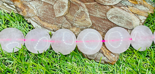 Lot de 5 Perles naturelles en Quartz rose rond (20 mm)