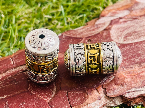 intercalaires roue tibet mantra pour bracelet 