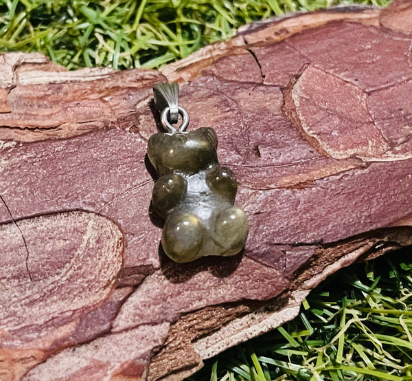 pendentif en Labradorite nounours bonbon 