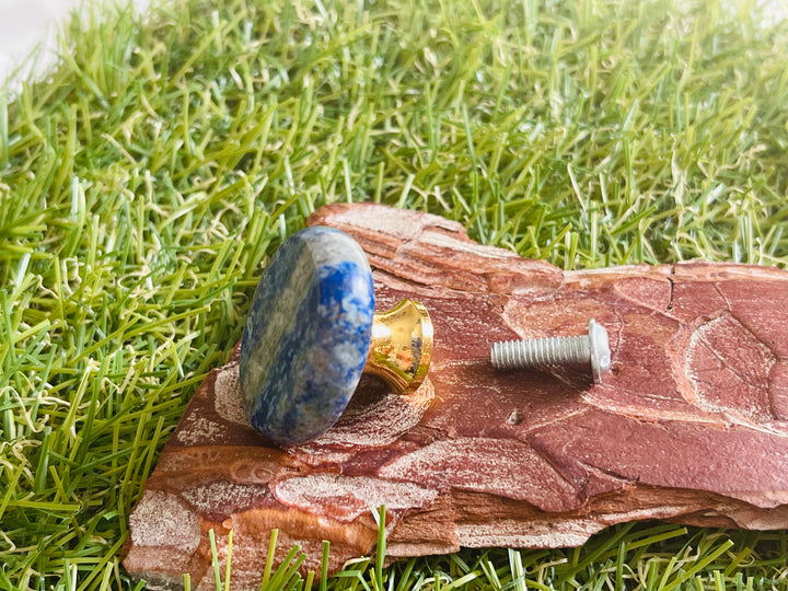 Poignée de tiroir, porte, armoire en Lapis-lazuli - Les bijoux de Théa