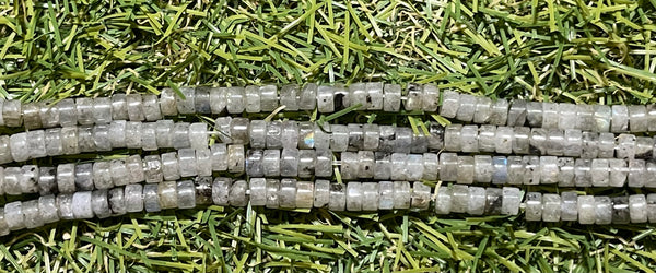 Perles naturelles Heishi en Labradorite en 4 mm