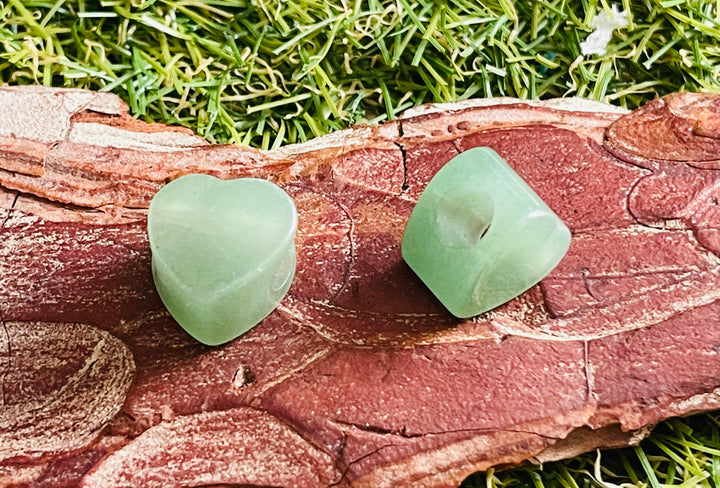 Perle en Aventurine verte en forme de coeur - Les bijoux de Théa