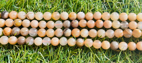Perles naturelles en Pierre de Lune pêche en 6 mm