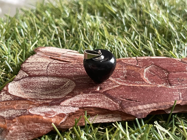 Pendentif Pomme en Obsidienne - Les bijoux de Théa