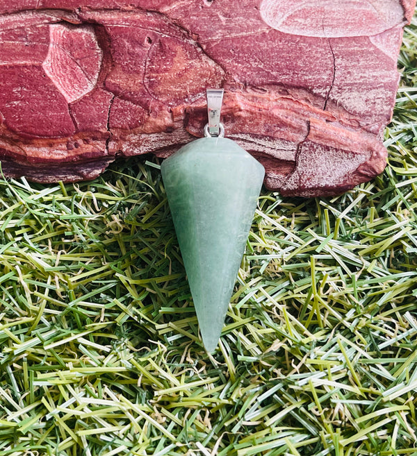 Pendentif / Pendule en Aventurine verte - Les bijoux de Théa