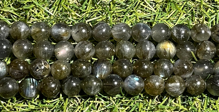 Perles naturelles en Labradorite en 8 mm (2) - Les bijoux de Théa