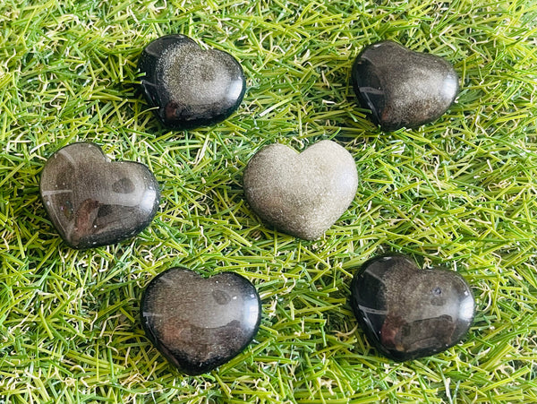 Obsidienne dorée en forme de cœur - Les bijoux de Théa