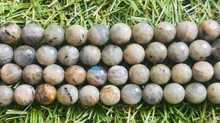 Perles naturelles en Labradorite à facettes en 7-8 mm - Les bijoux de Théa