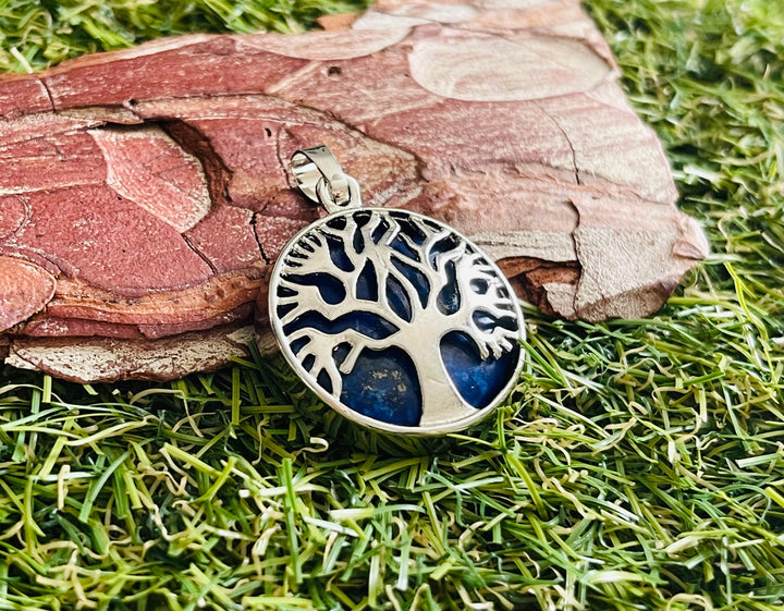 pendentif en lapis lazuli et arbre de vie