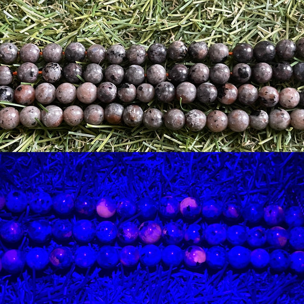 Perles naturelles en Yooperlite en 6 mm