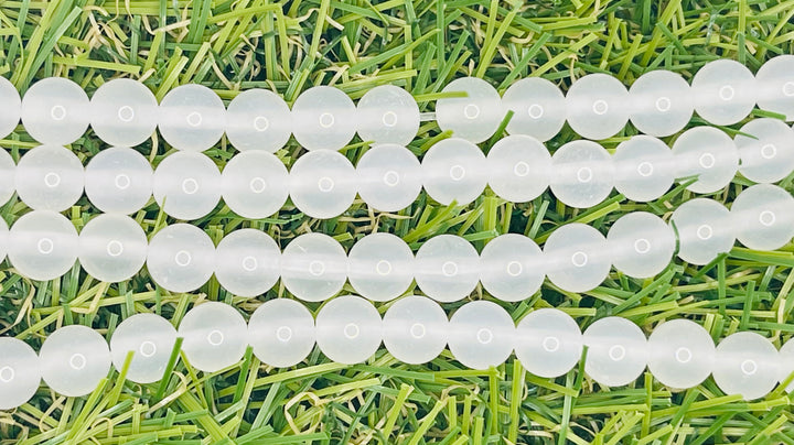 perles naturelles en agate blanche