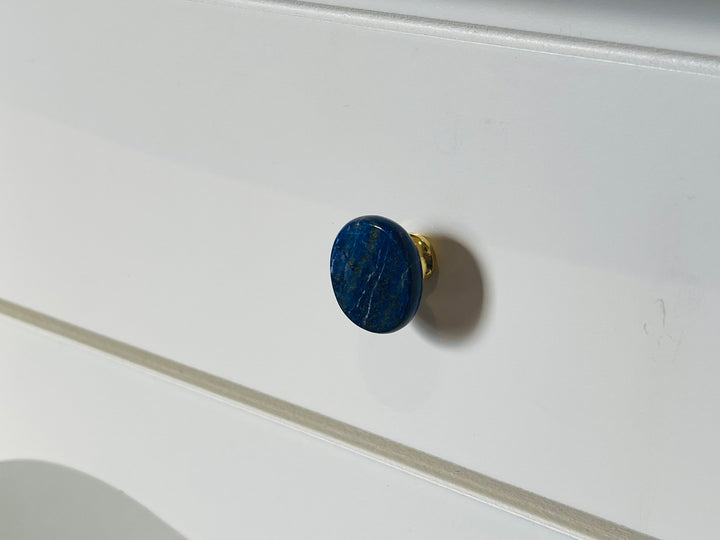 Poignée de tiroir, porte, armoire en Lapis-lazuli - Les bijoux de Théa