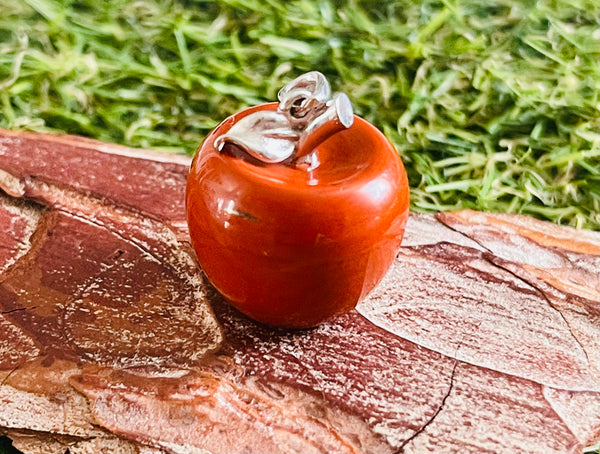 Pendentif Pomme en Jaspe rouge