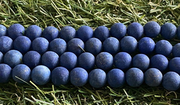 Perles naturelles en Lapis lazuli mat en 8 mm