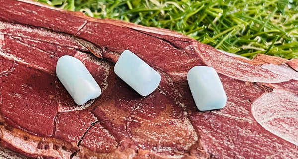 Lot de 5 Perles naturelles tubes facettes en Larimar - Les bijoux de Théa