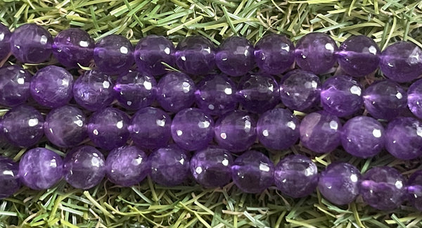 Perles naturelles en Améthyste à facettes en 8 mm