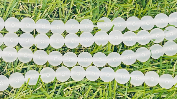 Perles naturelles en Agate blanche en 8 mm