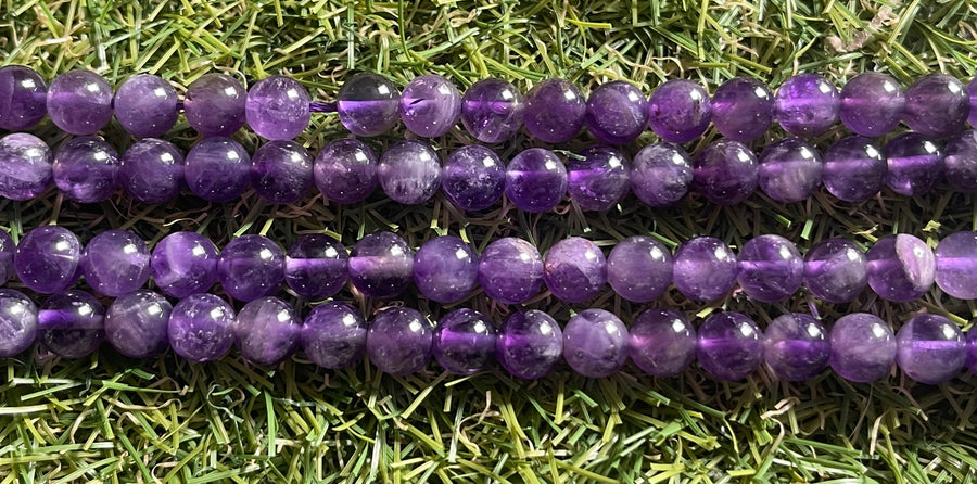 Perles naturelles en Améthyste en 8 mm (3) - Les bijoux de Théa