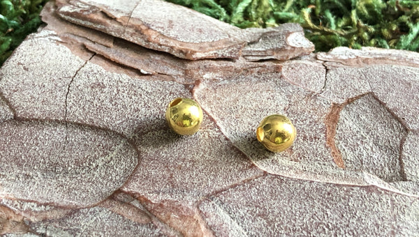 Lot de 20 Perles intercalaires Boule dorée 4 mm pour bracelet