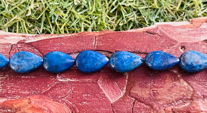 Lot de 5 Perles naturelles goutte d’eau en Lapis lazuli - Les bijoux de Théa