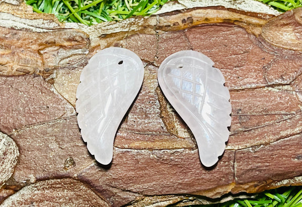 Pendentif Aile d’ange en Quartz rose - Les bijoux de Théa