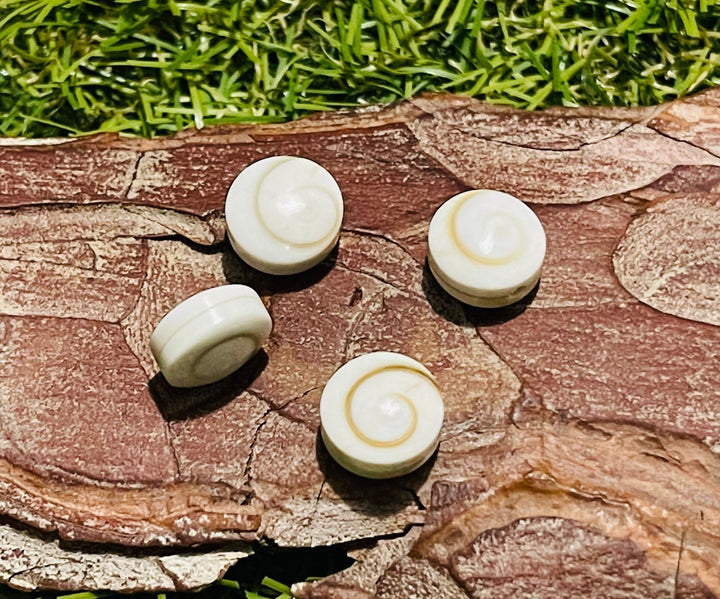 Perles naturelles en Oeil de Sainte Lucie en 10 mm double (lot de 2 perles) - Les bijoux de Théa