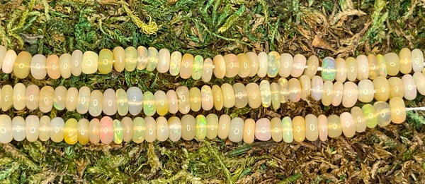 Perles naturelles Rondelles en Opale Welo jaune d’Ethiopie en 4 mm (lot de 20 perles) - Les bijoux de Théa